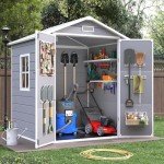 Outdoor Resin Storage Shed 6x4.5 FT - Grey & White