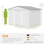 Outsunny 9x6ft Metal Garden Shed with Lockable Doors