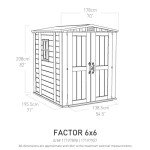 Keter 6x6ft Outdoor Garden Storage Shed - Beige Brown