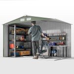 Outsunny 9x6ft Metal Garden Shed with Lockable Doors