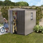 Keter 6x6ft Outdoor Garden Storage Shed - Beige Brown