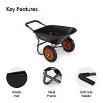 VonHaus 78L Heavy Duty Two-Wheel Garden Cart