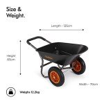 VonHaus 78L Heavy Duty Two-Wheel Garden Cart