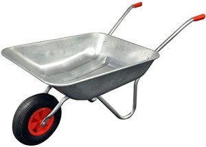 Heavy-Duty Galvanised Wheelbarrow with Pneumatic Tyres