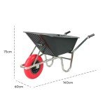 Heavy Duty 110L Black Garden Wheelbarrow