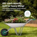 65L Heavy Duty Garden Wheelbarrow with Pneumatic Tyre