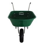 85L Green Plastic Garden Wheelbarrow with Pneumatic Tyre