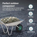65L Heavy Duty Garden Wheelbarrow with Pneumatic Tyre