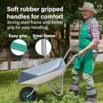 65L Heavy Duty Garden Wheelbarrow with Pneumatic Tyre