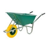Heavy Duty 110L Green Wheelbarrow with Reinforced Tyre