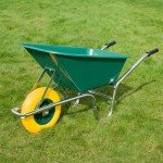 Heavy Duty 110L Green Wheelbarrow with Reinforced Tyre