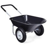 2-Wheel Heavy Duty Garden Wheelbarrow with Pneumatic Tires