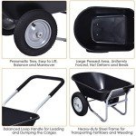 2-Wheel Heavy Duty Garden Wheelbarrow with Pneumatic Tires