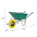 Heavy Duty 110L Green Wheelbarrow with Reinforced Tyre