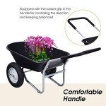2-Wheel Heavy Duty Garden Wheelbarrow with Pneumatic Tires