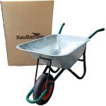 Galvanised Metal Wheelbarrow with Pneumatic Tyre - 100L