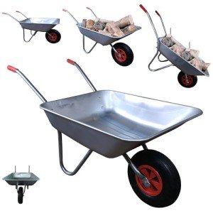 Heavy Duty 65L Galvanized Garden Wheelbarrow