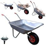Heavy Duty 65L Galvanized Garden Wheelbarrow