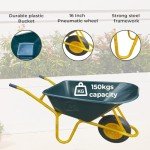 Heavy Duty 110L Garden Wheelbarrow with Pneumatic Tyre