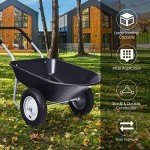2-Wheel Heavy Duty Garden Wheelbarrow with Pneumatic Tires