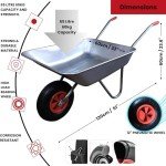 Heavy Duty 65L Galvanized Garden Wheelbarrow
