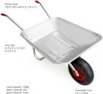 Galvanized Wheelbarrow Garden Cart with Pneumatic Tyre