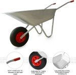 Galvanized Wheelbarrow Garden Cart with Pneumatic Tyre