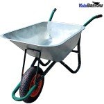 Galvanised Metal Wheelbarrow with Pneumatic Tyre - 100L