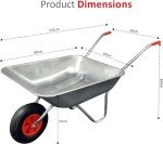 Galvanized Wheelbarrow Garden Cart with Pneumatic Tyre