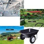 2-Wheel Heavy Duty Garden Wheelbarrow with Pneumatic Tires