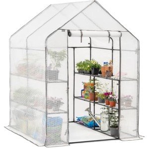 Christow Walk-In Heavy Duty Greenhouse with Shelves