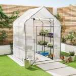 Christow Walk-In Heavy Duty Greenhouse with Shelves