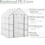 Christow Walk-In Heavy Duty Greenhouse with Shelves