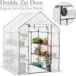 Christow Walk-In Heavy Duty Greenhouse with Shelves