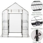 Christow Walk-In Heavy Duty Greenhouse with Shelves