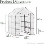 Christow Walk-In Heavy Duty Greenhouse with Shelves