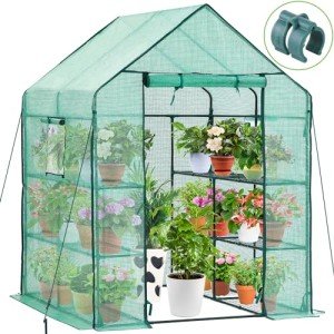 Ohuhu Outdoor Greenhouse with Shelves and Stability