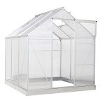 Outsunny 6x6 FT Walk-In Greenhouse with Sliding Door