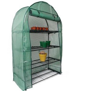 4-Tier Wide Greenhouse with Roll-Up Door