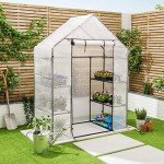 Christow Large Walk-In Greenhouse with Shelves