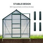 Outsunny 6x8ft Polycarbonate Greenhouse - Walk-In Design