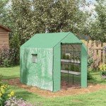 Outsunny 3-Tier Walk-In Greenhouse with Mesh Windows