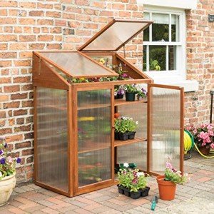 Rowlinson Mini Hardwood Greenhouse, Brown, 120x63x144 cm