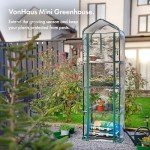VonHaus 4 Tier Mini Greenhouse with Zip Door