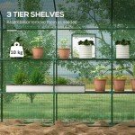 Outsunny 3-Tier Walk-In Greenhouse with Mesh Windows