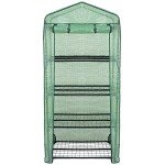 4-Tier Portable Greenhouse with Roll-Up Cover