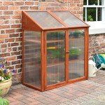 Rowlinson Mini Hardwood Greenhouse, Brown, 120x63x144 cm