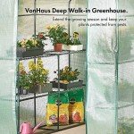 VonHaus Walk-In Greenhouse with 8 Shelves