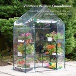VonHaus Compact Walk-In Greenhouse with 6 Shelves