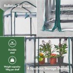 VonHaus 4 Tier Mini Greenhouse with Zip Door